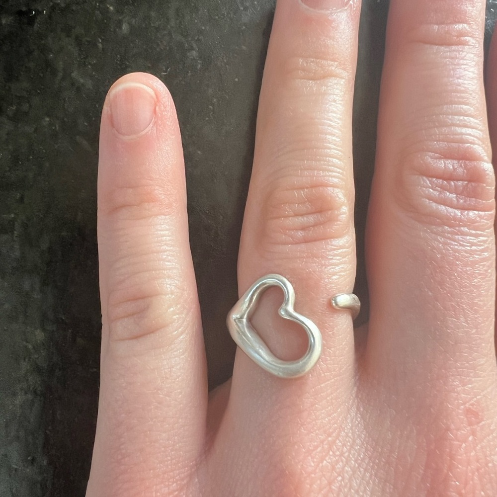 Tiffany & Co Elsa Peretti Sterling Silver Open Heart Ring
